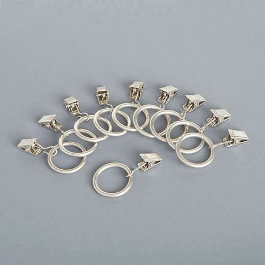 La Redoute Interieurs Metallic Bathroom Curtain Rings Gray 12pcs