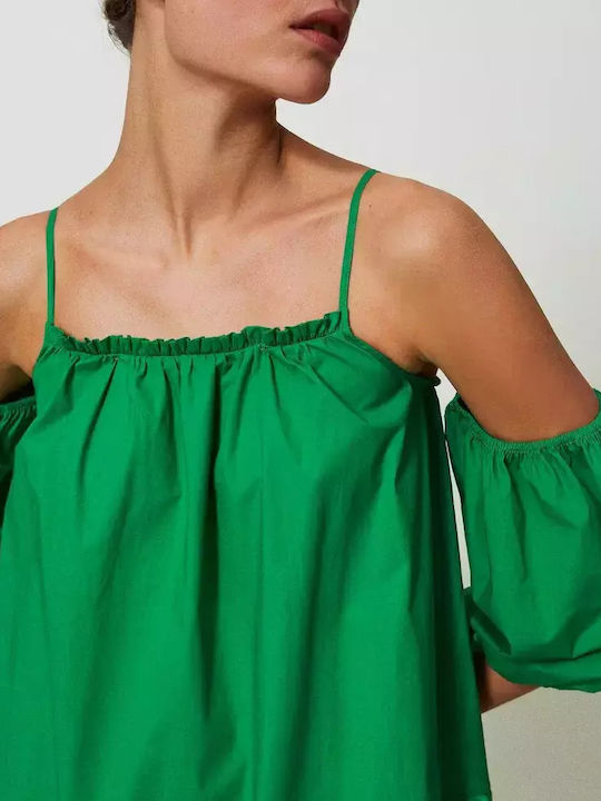 Лятна Mini Рокля С Волани Fern Green