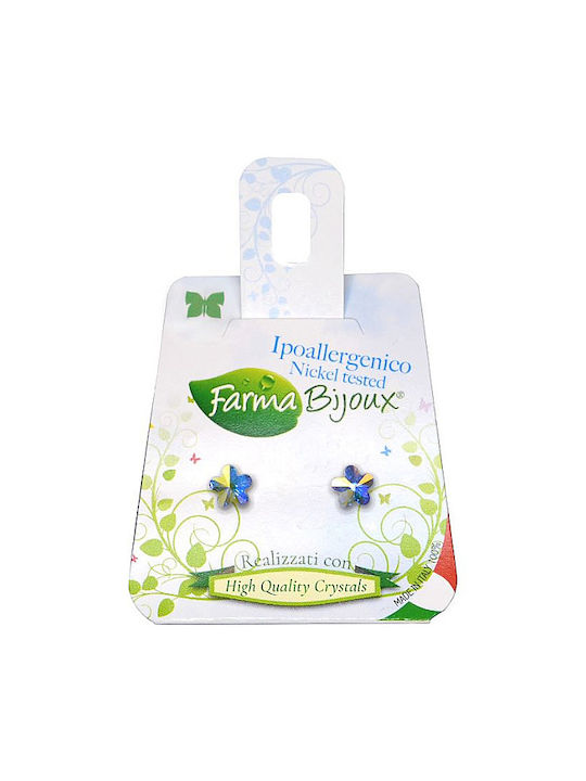 Farma Bijoux Υποαλλεγικά Σκουλαρίκια Λουλούδι Ιριδίζον Κρύσταλλο 6mm