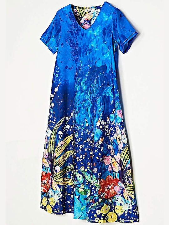Cuca Καλοκαιρινό Maxi Φόρεμα Blue Royal
