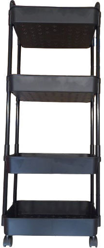 Chios Hellas Raft De Bucătărie Metalic Cu 4 Locuri Negru 41x28x103cm
