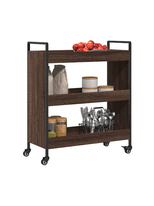 vidaXL Kitchen Rack Wooden Brown 70x30x82cm