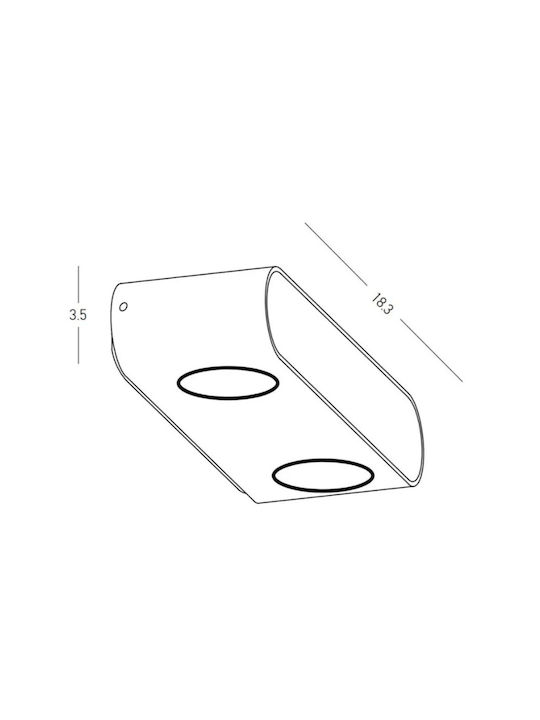 Zambelis Lights Wall-Mounted Outdoor Light LED IP54 10W with Warm White Light Double Beam