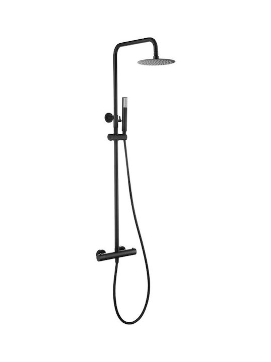 Imex Adjustable Shower Column with Mixer 88-124 cm Black