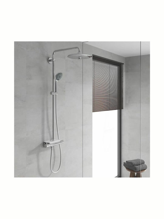 Grohe Duschsäule mit Wannenbatterie Silber