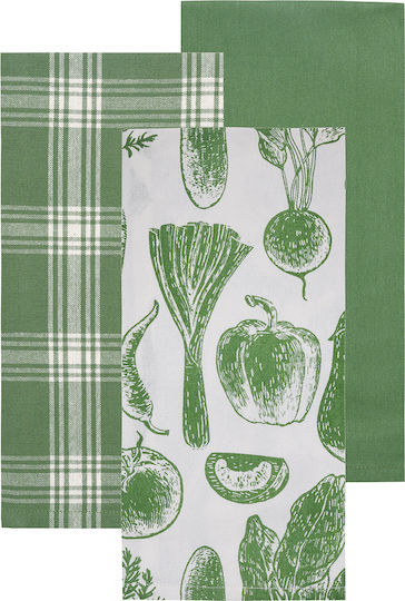 Kentia Fazzy Handtuch aus 100% Baumwolle in Grün Farbe 40x60cm 3Stück