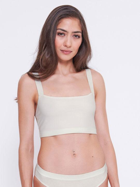 Women's Bra without Padding Silk White