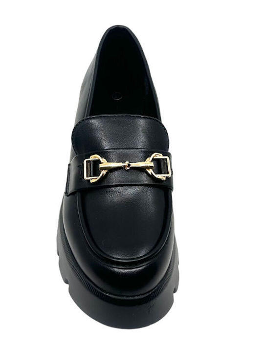 Queen Accessories Γυναικεία Loafers σε Μαύρο Χρώμα