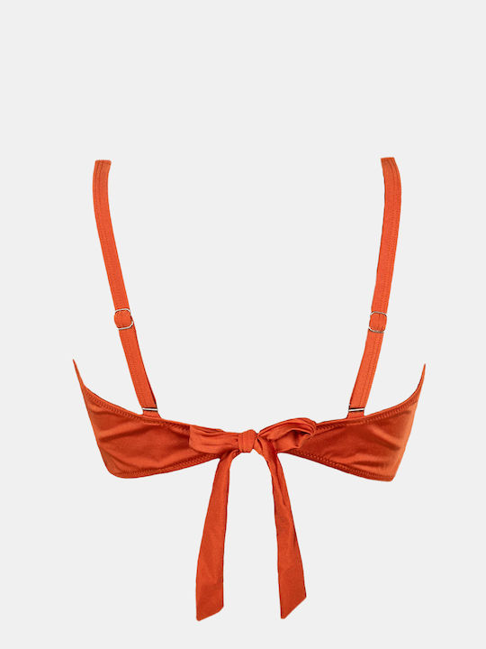 Rock Club Bikini Bra with Detachable & Adjustable Straps Terracotta