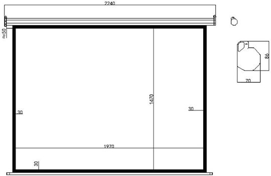Tele MTS-100/4:3 200x150cm
