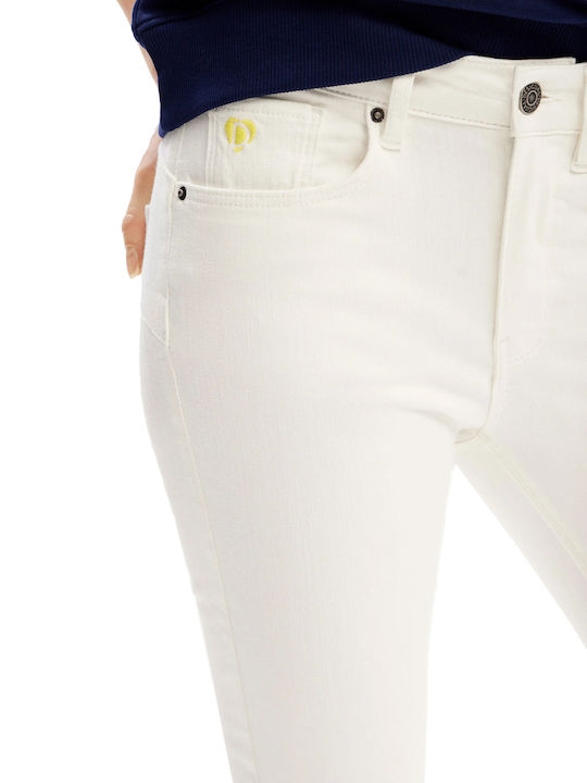 Ohio Women's Jean Trousers Flared Push Up White