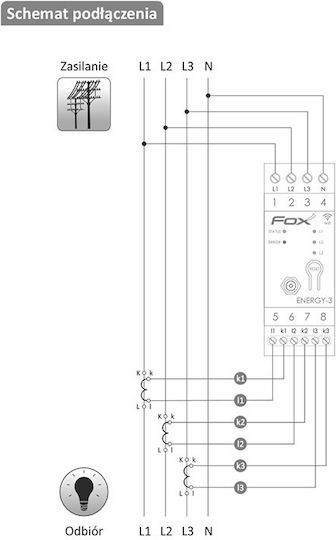 F&F Energie-Analysator Elektrischer Messgeräte Analog Dreiphasig Wi-Fi Wi-MEF-3