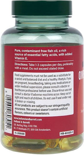 Holland & Barrett High Strength Omega 3 Fish Oil Fish Oil 1500mg 60 caps