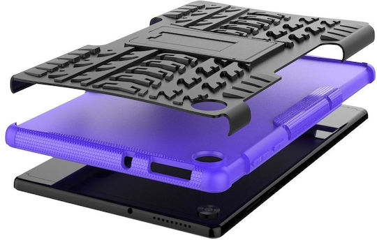 Lenovo Tab M10 Hd Gen 2 Tb-x306f Tire Texture Tpu+pc Shockproof Case Holder Purple