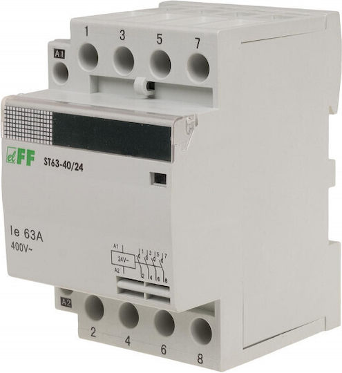 F&F Ρελέ Ράγας 63A με Τάση 24V