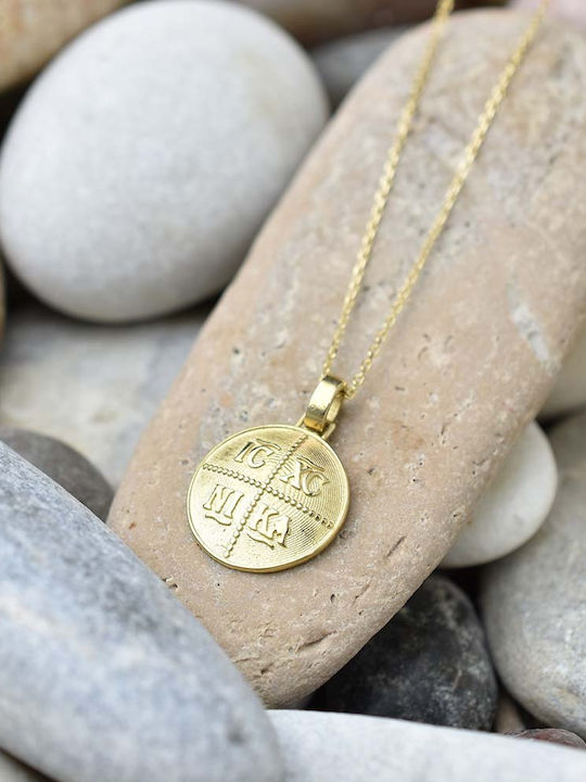Goldjewels Κολιέ Διπλό Φυλαχτό Ζώδιο Τοξότης από Χρυσό 14Κ