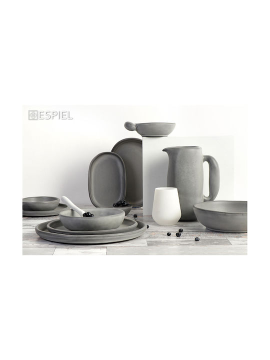 Espiel Canyon Servierschüssel Rund Gray mit Durchmesser 25cm 2Stück