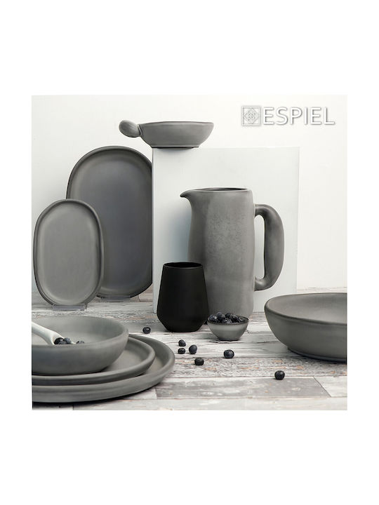 Espiel Canyon Servierschüssel Rund Gray mit Durchmesser 25cm 2Stück
