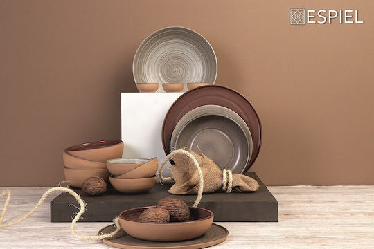 Espiel Calabria Serving Bowl Round Ceramic Beige with Diameter 6.5cm