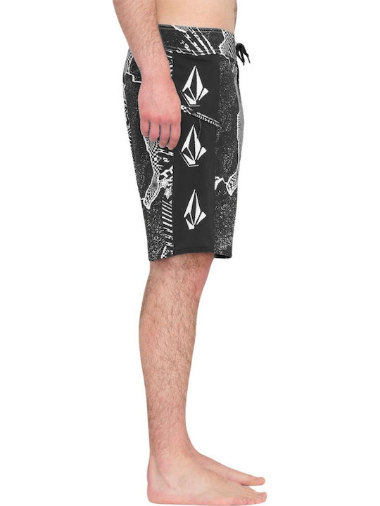 Lido Men's Swimwear Bermuda Black with Patterns