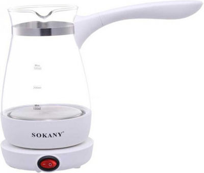 Sokany YLW-606 Ηλεκτρικό Μπρίκι 600W με Χωρητικότητα 500ml Λευκό