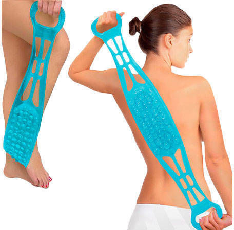 Zola 2 in 1 Körper Reinigung Massage Bürste Silion Blau 85x12,5 Cm