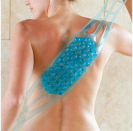 Zola 2 in 1 Körper Reinigung Massage Bürste Silion Blau 85x12,5 Cm