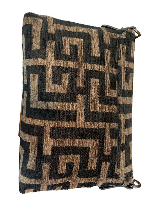 Midneto Aphrodite Brown Black Chenille Labyrinth Bag