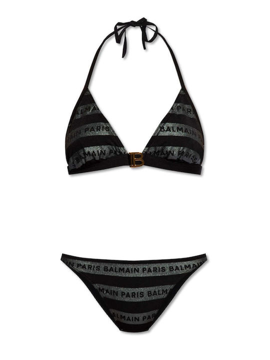 Bikini Set Triangle Top & Slip Bottom Black