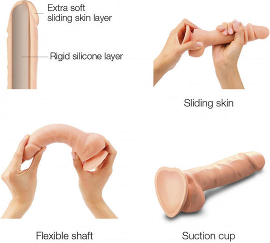 Realistischer Dildo Sliding Skin Vanilla M