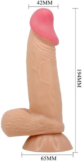 Pretty Love Sliding Skin Series Realistic Dildo Sliding Skin Suction Cup 19.4 Cm