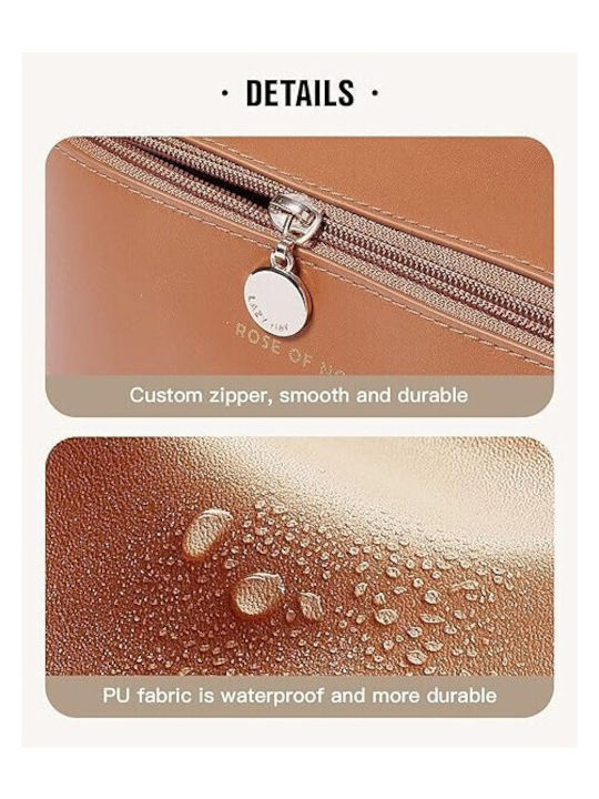 Aj Travel Makeup Bag Νεσεσέρ Τοποθέτηση Καλλυντικών Διαχωριστικά Brown