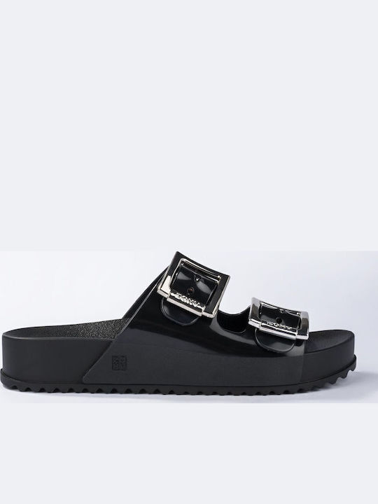 Flache Sandalen für Damen Anatomisch in Schwarz Farbe