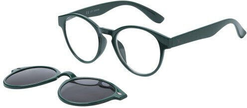 Apel Visual Care 3013 Green Reading Glasses Green Magnetic Clip-On Sunglasses & Case +1.50 1 Piece
