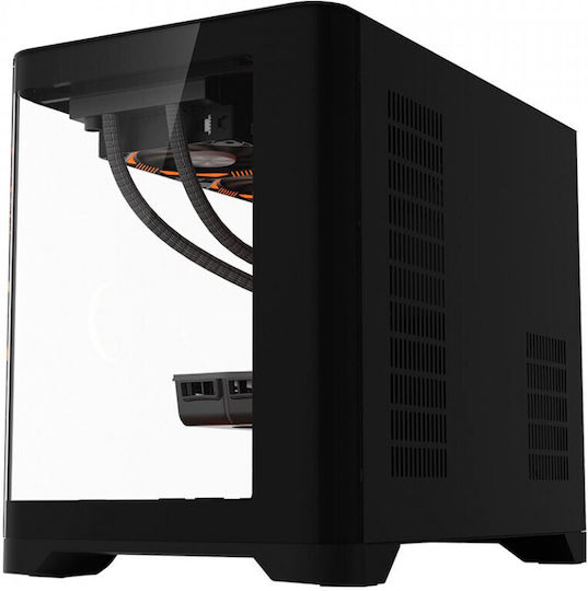1STPLAYER UV6 Gaming Mini-Turm Computergehäuse mit Seitenfenster Schwarz