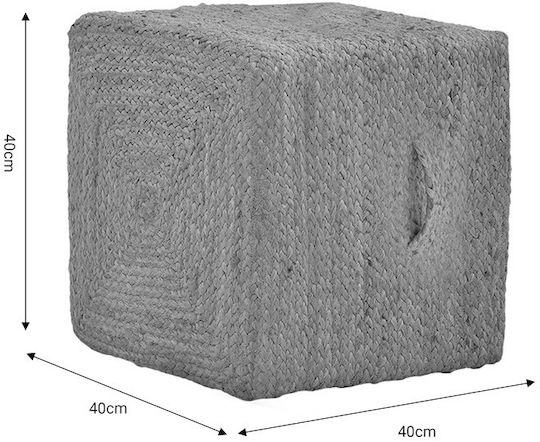 Stool For Living Room Wicker Tresa Natural 100% Utah 40x40x40cm