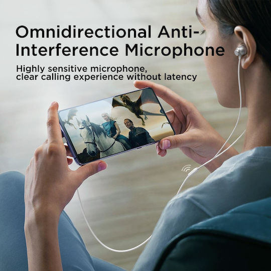 Joyroom Jr-ec06 In-ear Handsfree Ακουστικά με Βύσμα USB-C Λευκό