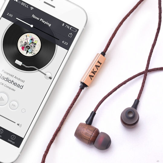 Akai Proffesional Btew200f In-ear Handsfree Earphones with 3.5mm Connector Brown