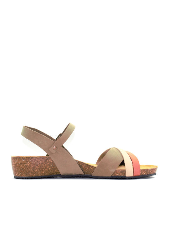Γυναικεία Ανατομικά Δερμάτινα Σανδάλια Plakton Khaki Rose Nude Γυναικεία Ανατομικά Δερμάτινα Σανδάλια Plakton Khaki Rose Nude