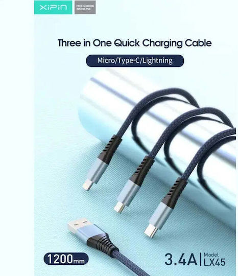 KLGO Car Charger 3.4A Fast Charging with one Port: 1xType-C with Cable Lightning / Type-C