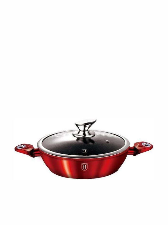 Berlinger Haus Metallic Line Shallow Pot made of Aluminum 2.3lt / 24cm Burgundy