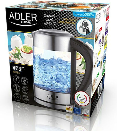 Adler Βραστήρας 1.7lt 2200W Ασημί
