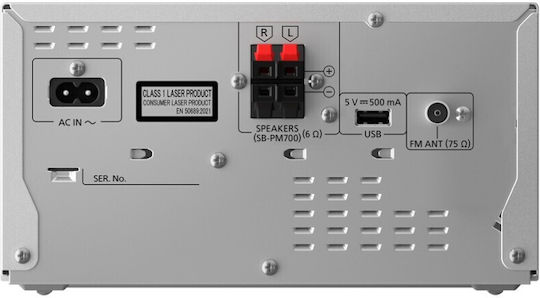 Panasonic Ηχοσύστημα 2.0 SC-PM700 80W με CD Player και Bluetooth Μαύρο