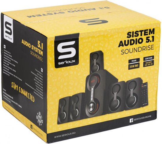 Serioux Ηχοσύστημα 5.1 Soundrise SRXS-51105W 105W με Digital Media Player και Bluetooth Μαύρο