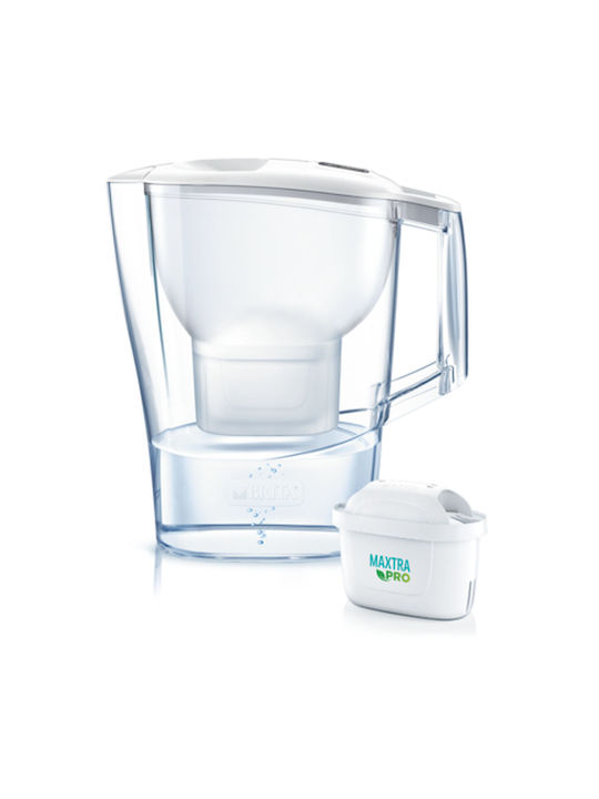Brita Aluna Plastic Jug White with 1 Replacement Filter 2400ml