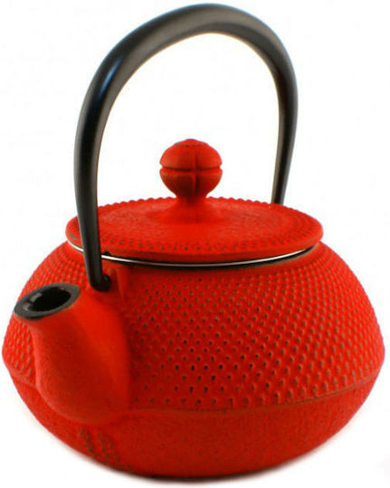 Dinox Oriental Teapot with Filter Cast Iron Red 500ml