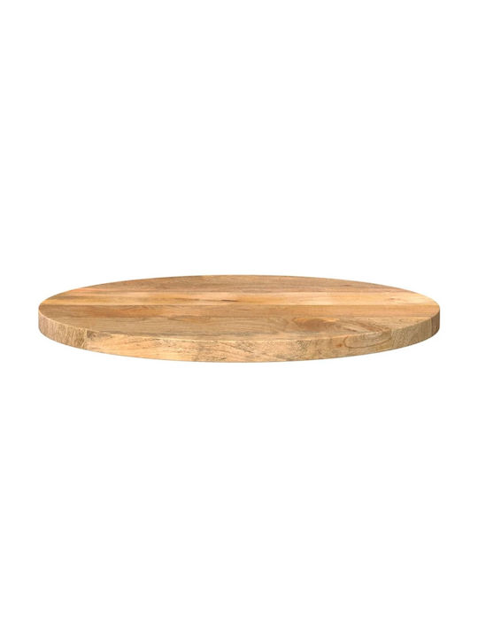 vidaXL Rund Tischoberfläche aus Massivholz in Braun Farbe 50x50x3.8cm 370061 1Stück