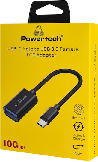 Powertech Konverter USB-C männlich zu USB-A weiblich Gray 1Stück PTR-0146