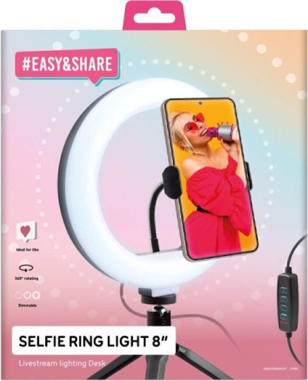 Ancus Teneo RGB Ring Light 20cm με Επιτραπέζιο Τρίποδο με Επιτραπέζια Βάση Στήριξης