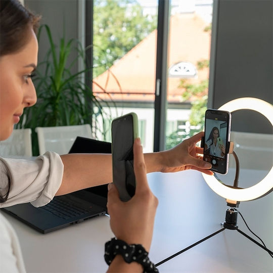 4Smarts Tripod with LED Ring Light 19cm με Επιτραπέζιο Τρίποδο και Βάση για Κινητό